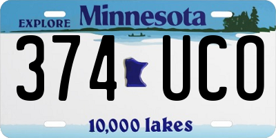 MN license plate 374UCO