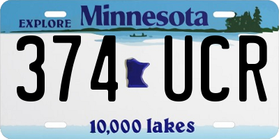 MN license plate 374UCR