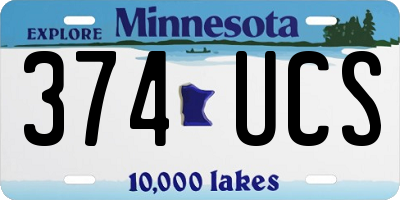 MN license plate 374UCS