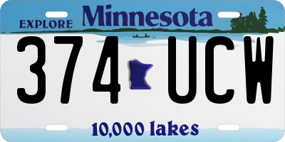 MN license plate 374UCW