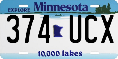 MN license plate 374UCX