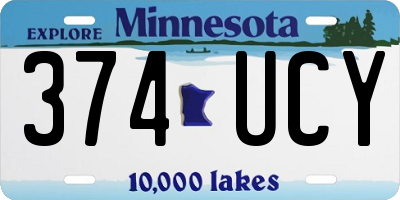 MN license plate 374UCY