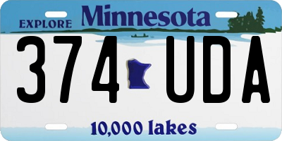 MN license plate 374UDA