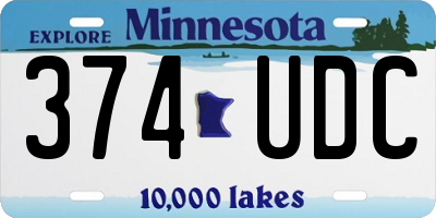 MN license plate 374UDC