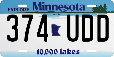 MN license plate 374UDD