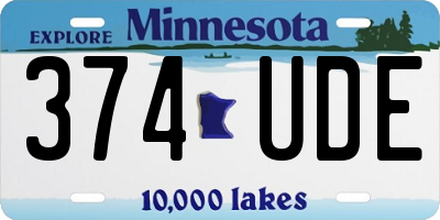 MN license plate 374UDE