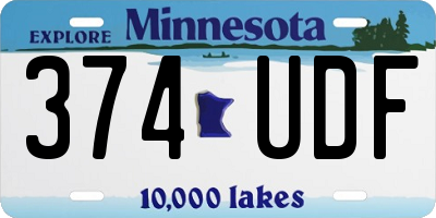 MN license plate 374UDF