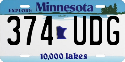 MN license plate 374UDG