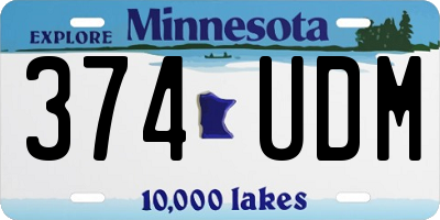 MN license plate 374UDM