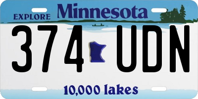 MN license plate 374UDN