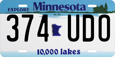 MN license plate 374UDO