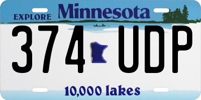 MN license plate 374UDP