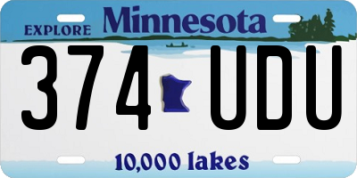 MN license plate 374UDU