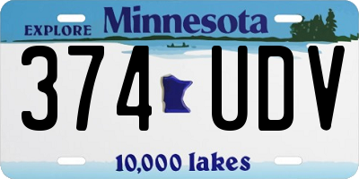 MN license plate 374UDV