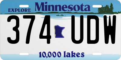 MN license plate 374UDW
