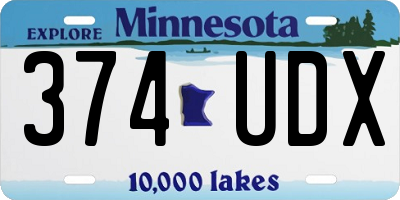 MN license plate 374UDX