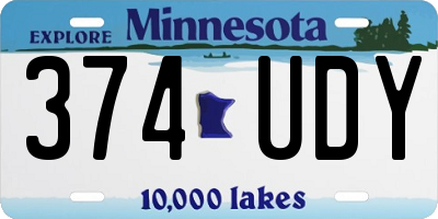 MN license plate 374UDY