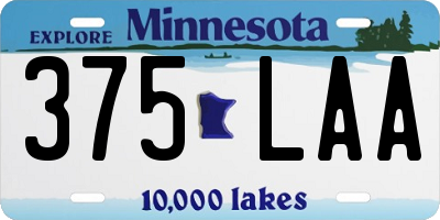 MN license plate 375LAA