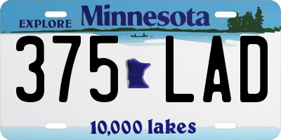 MN license plate 375LAD