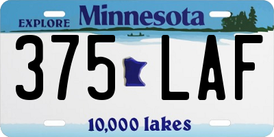 MN license plate 375LAF