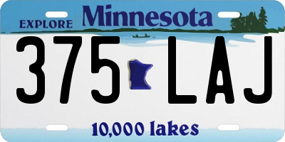 MN license plate 375LAJ