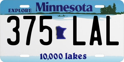 MN license plate 375LAL