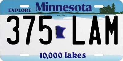 MN license plate 375LAM