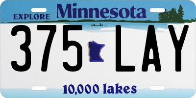 MN license plate 375LAY