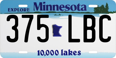 MN license plate 375LBC
