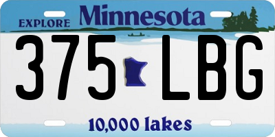 MN license plate 375LBG
