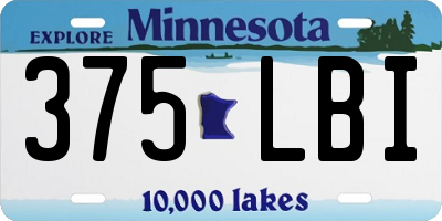 MN license plate 375LBI