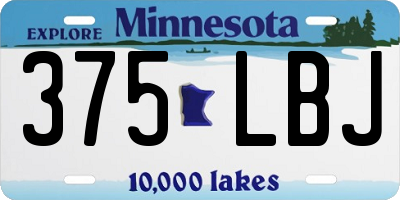 MN license plate 375LBJ