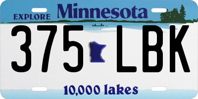 MN license plate 375LBK