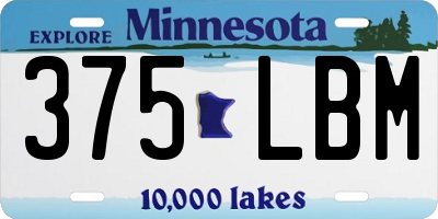 MN license plate 375LBM