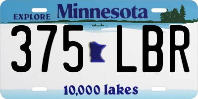 MN license plate 375LBR