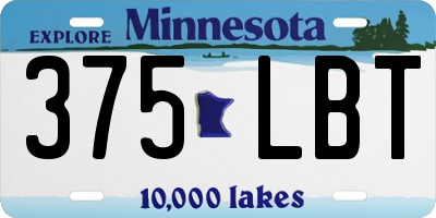 MN license plate 375LBT