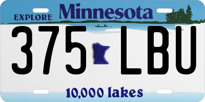 MN license plate 375LBU