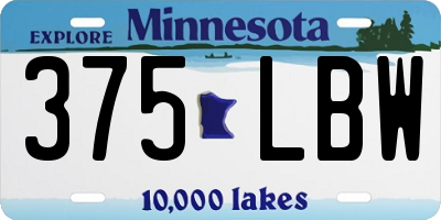 MN license plate 375LBW