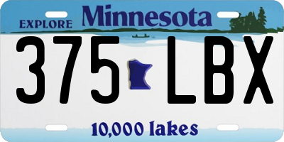 MN license plate 375LBX