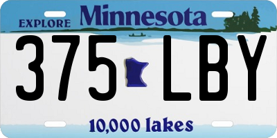 MN license plate 375LBY