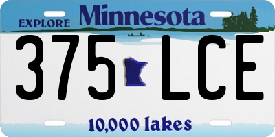 MN license plate 375LCE