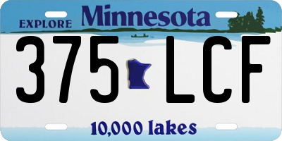 MN license plate 375LCF