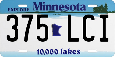 MN license plate 375LCI