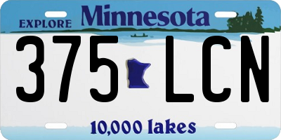 MN license plate 375LCN