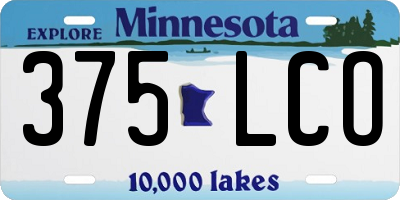 MN license plate 375LCO