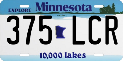 MN license plate 375LCR