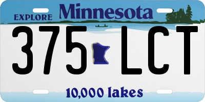 MN license plate 375LCT