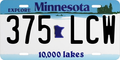MN license plate 375LCW