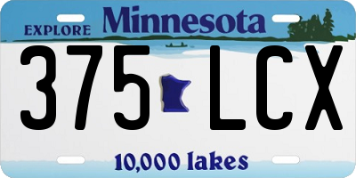 MN license plate 375LCX