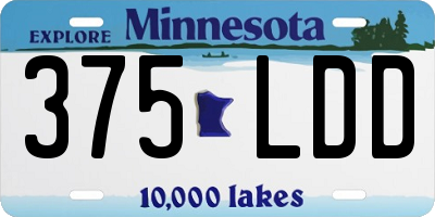 MN license plate 375LDD